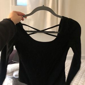 Amazon body suit crossed back black small